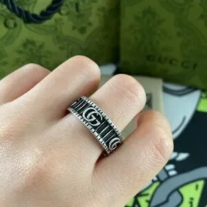 Gucci | Jewelry | Gucci Distressed Double G Logo Ring